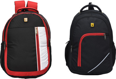 Blowzy Bags Combo Light Weight School/College/Laptop 30 L Laptop Backpack(Black, White, Red)