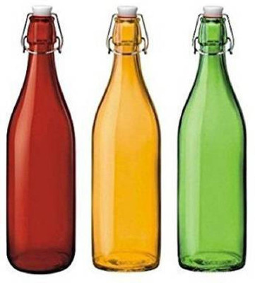 keshavmadhav Water glass bottles set 3478 1000 ml Bottle(Pack of 3, Multicolor, Glass)