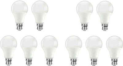 ERH India 9 W Round B22 LED Bulb(White, Pack of 10)