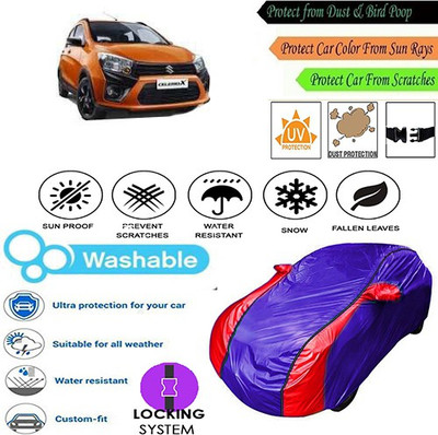 MotohunK Car Cover For Maruti Suzuki Celerio (With Mirror Pockets)(Blue, Red, For 2019 Models)