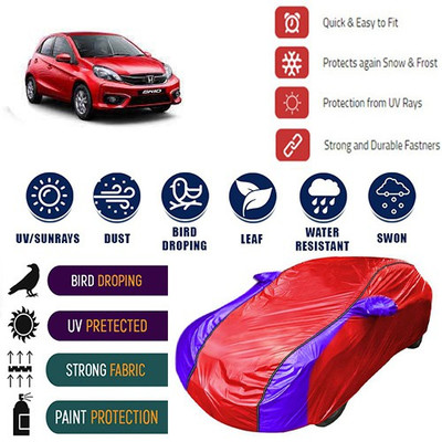 MotohunK Car Cover For Honda Brio (With Mirror Pockets)(Red, Blue, For 2019 Models)