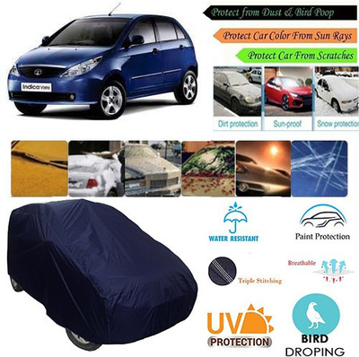 MotohunK Car Cover For Tata Vista (Without Mirror Pockets)(Blue, For 2019 Models)