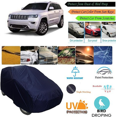 MotohunK Car Cover For Mahindra Jeep (Without Mirror Pockets)(Blue, For 2019 Models)
