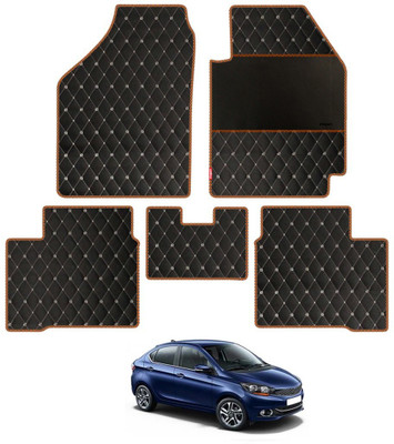 elegant Leatherite Standard Mat For  Tata Tigor(Black, Orange)