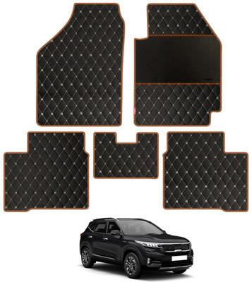 elegant Leatherite Standard Mat For  Kia Seltos(Black, Orange)