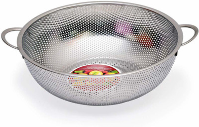 Mukhivala Stainless Steel Round Hole Collapsible Colander(Silver Pack of 1)