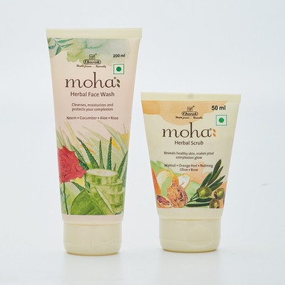 Moha HERBAL FACEWASH 200ML+ HERBAL SCRUB 50ML(2 Items in the set)