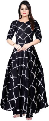 SILVER ORGANISATION Anarkali Gown(Black)