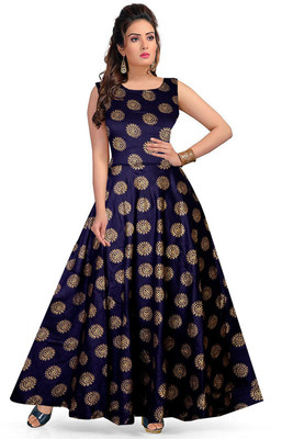 MUDRIKA Flared/A-line Gown(Blue)