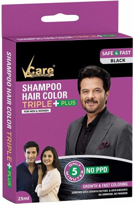 Vcare Shampoo Hair Color, Black, 25 ml, (Pack Of 5) , Shampoo Hair Color, Black, 25 ml, (Pack Of 5)