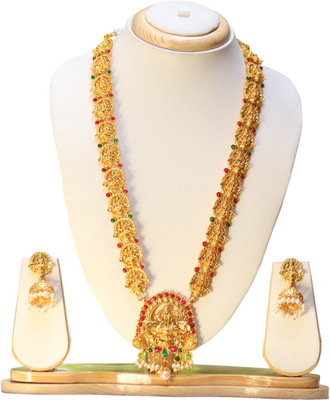 Swarajshop Alloy Gold-plated Green, Red, White Jewellery Set(Pack of 1)