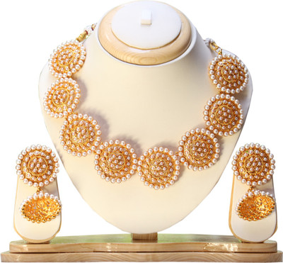 Swarajshop Alloy Gold-plated Gold Jewellery Set(Pack of 1)