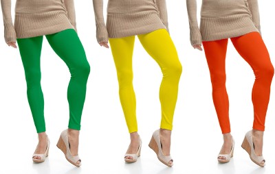 Lili Ankle Length Ethnic Wear Legging(Green, Solid)