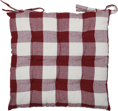 OASIS Cotton Abstract Chair Pad Pack of 1(Maroon)