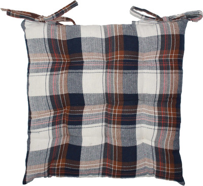 OASIS Cotton Abstract Chair Pad Pack of 1(Grey)