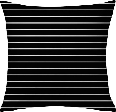 OASIS Polyester Fibre Stripes Cushion Pack of 1(Black)