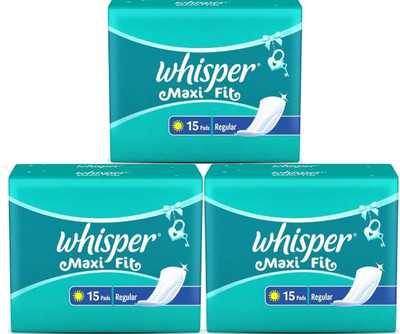 Whisper Maxi Fit Regular 15+15+15 Sanitary pad Sanitary Pad(Pack of 3)