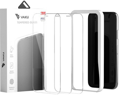 Vaku Edge To Edge Tempered Glass for iPhone 11/iPhone XR(Pack of 3)