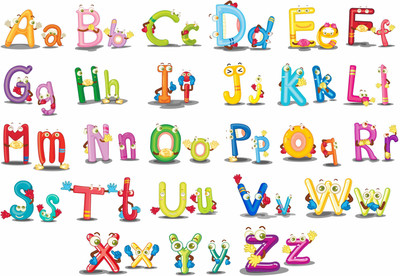 Divine studio 43 cm Divine studioEnglish Alphabets Wall Sticker 43cm x62 cm Self Adhesive Sticker(Pack of 1)