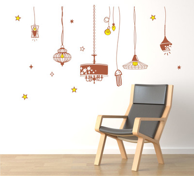 Divine studio 117 cm Hanging Electronics Abstract Wall Sticker Self Adhesive Sticker(Pack of 1)