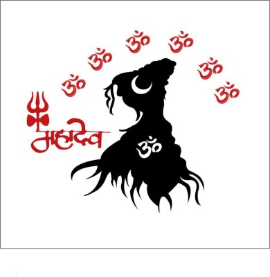 Sticker Hub 71 cm lord shiva & om wall sticker ( PVC Vinyl Film 60Cm X 71Cm ) Self Adhesive Sticker(Pack of 1)