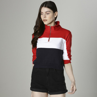 METRONAUT Full Sleeve Color Block Women Sweatshirt