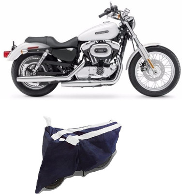 Hynak Two Wheeler Cover for Harley Davidson(XL 1200, White, Black)