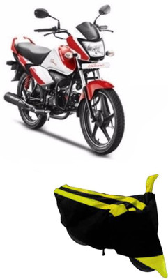 Hynak Two Wheeler Cover for Hero(Splendor I Smart, Yellow, Black)