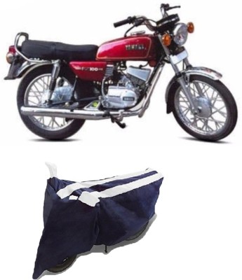 Hynak Two Wheeler Cover for Yamaha(RX 100, White, Black)