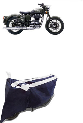 Hynak Two Wheeler Cover for Royal Enfield(Beat, White, Black)