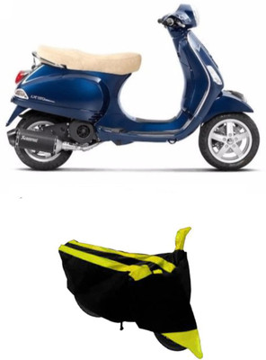 Hynak Two Wheeler Cover for Piaggio(Vespa LX, Yellow, Black)