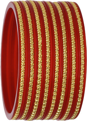 Barrfy Collections Plastic Gold-plated Bangle Set(Pack of 8)