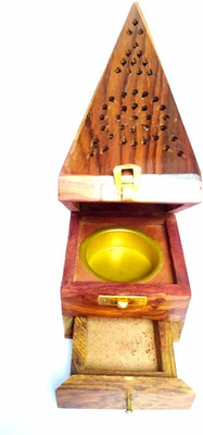 CART OF CRAFTS Wooden Incense Holder(Brown)