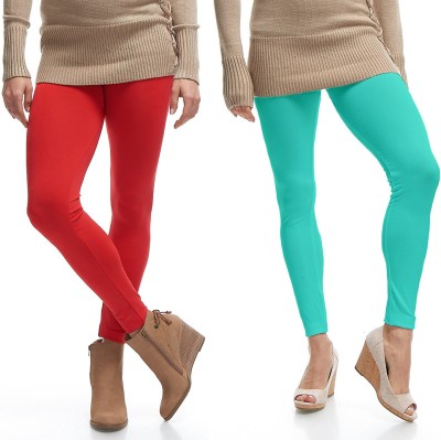 Lili Ankle Length Ethnic Wear Legging(Red, Solid)