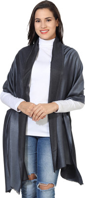 MUFFLY Silk Solid Women Shawl(Black)