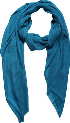 MUFFLY Wool Solid Women Shawl(Blue)