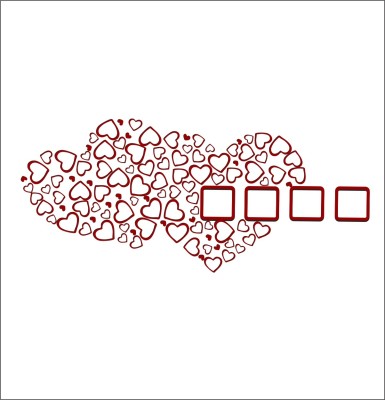 Decor Kafe 40 cm Valentine day Special Heart Photo Frame Wall Sticker (40 cm x 91 cm) Self Adhesive Sticker(Pack of 1)