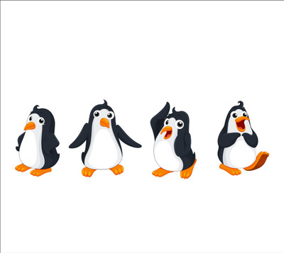 Divine studio 117 cm Cute Dancing Penguin Wall Sticker Self Adhesive Sticker(Pack of 1)
