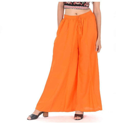 Skandas Trendz Flared Women Orange Trousers
