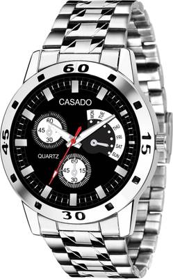 CASADO Premium Black Dummy Chronograph Dial | Stainless Steel Chain Strap | Water Resistant | Quartz Machinery | 1 Year Warranty | Boy's Series Premium Black Dummy Chronograph Dial | Stainless Steel Chain Strap | Water Resistant | Quartz Machinery | 1 Year Warranty | Boy's Series Analog Watch  - For Boys