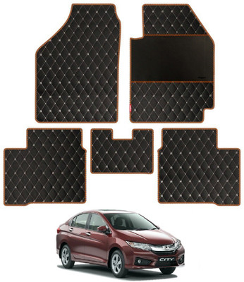 elegant Leatherite Standard Mat For  Honda City(Black, Orange)