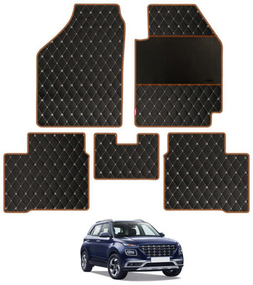 elegant Leatherite Standard Mat For  Hyundai Venue(Black, Orange)