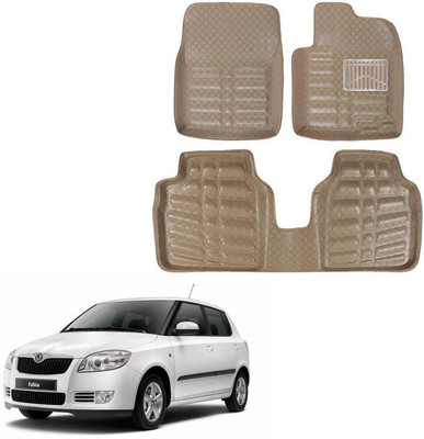 Oshotto Leatherite 3D Mat For  Skoda Fabia(Beige)