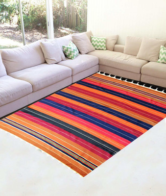 Softy Multicolor Cotton Dhurrie(6 ft,  X 9 ft, Rectangle)