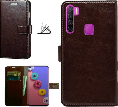 MAXSHAD Flip Cover for Infinix S5, Infinix S5 Lite(Brown)