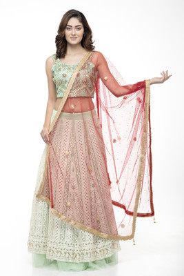 A R SILK Net Embellished Women Dupatta