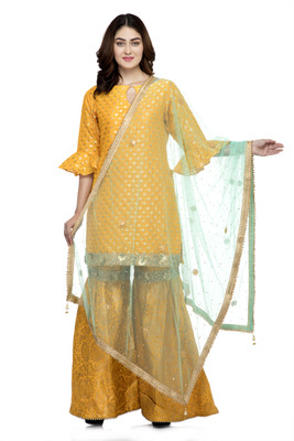 A R SILK Net Embellished Women Dupatta