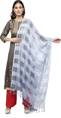 A R SILK Silk Blend Checkered Women Dupatta