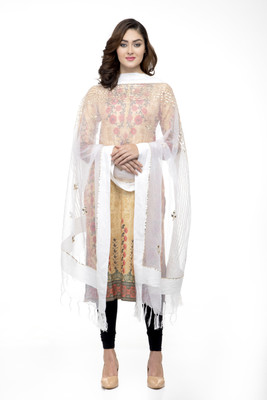 A R SILK Cotton Blend Embellished Women Dupatta