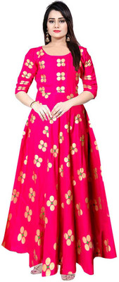 MUDRIKA Flared/A-line Gown(Multicolor)